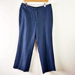 Talbots Petites Curvy Navy 100% Linen Pant 16P